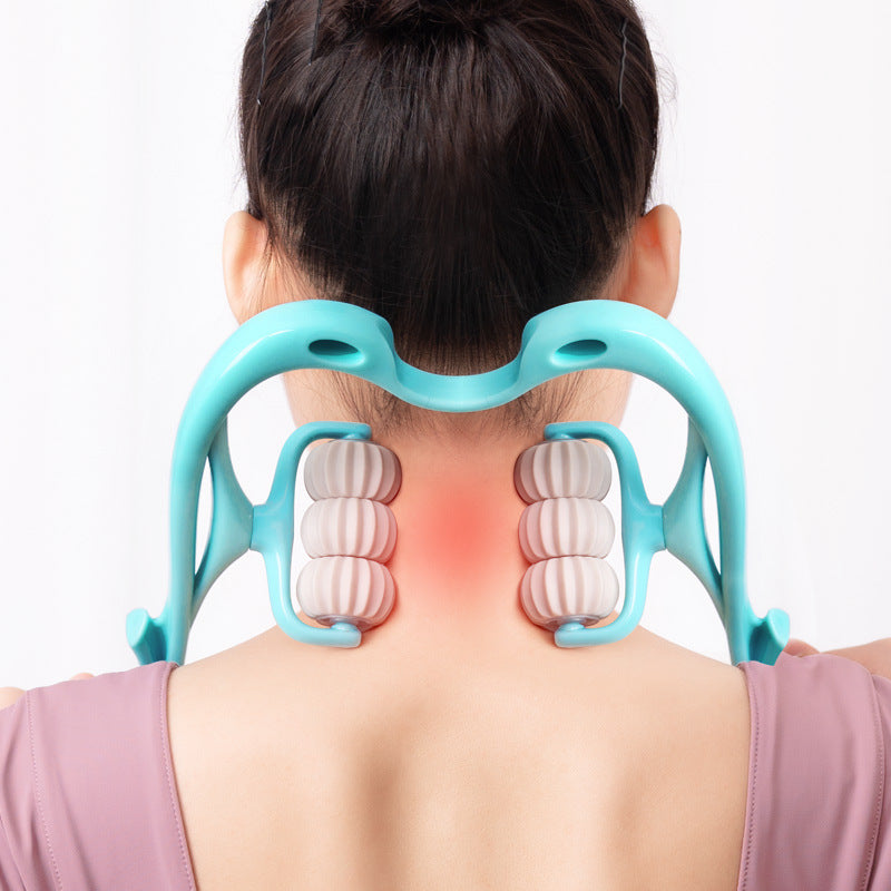Manual Six-Wheel Neck Massager – Multifunctional Roller Massage Tool for Pain Relief & Relaxation