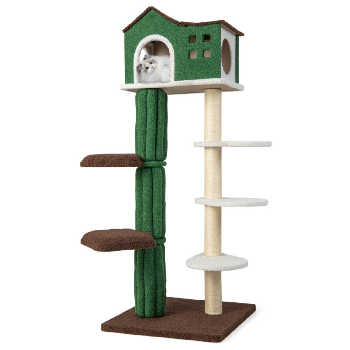 5 level Cat tree, Cat climbing frame Cat Apartment with cushions, anti-tipping Settings