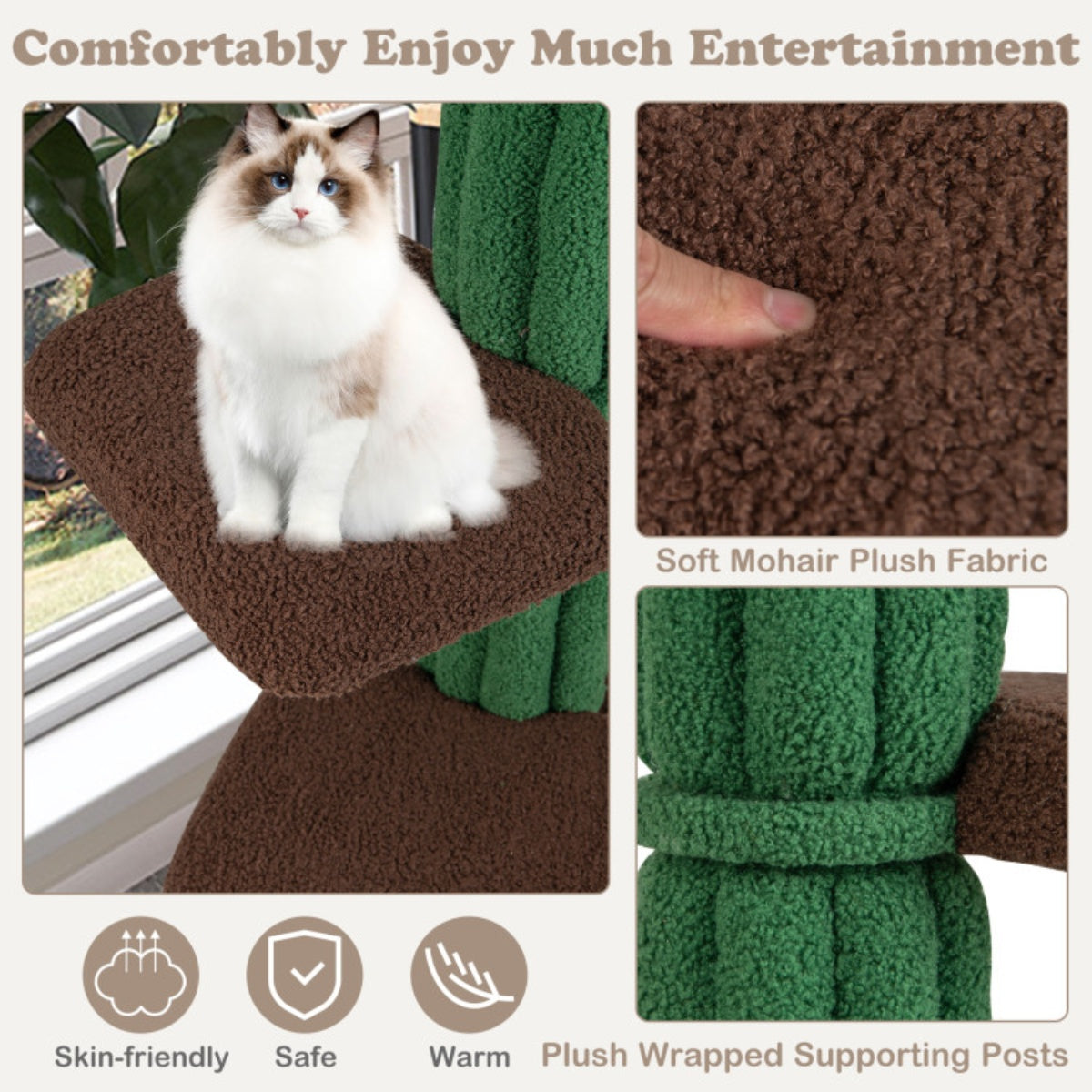 5 level Cat tree, Cat climbing frame Cat Apartment with cushions, anti-tipping Settings
