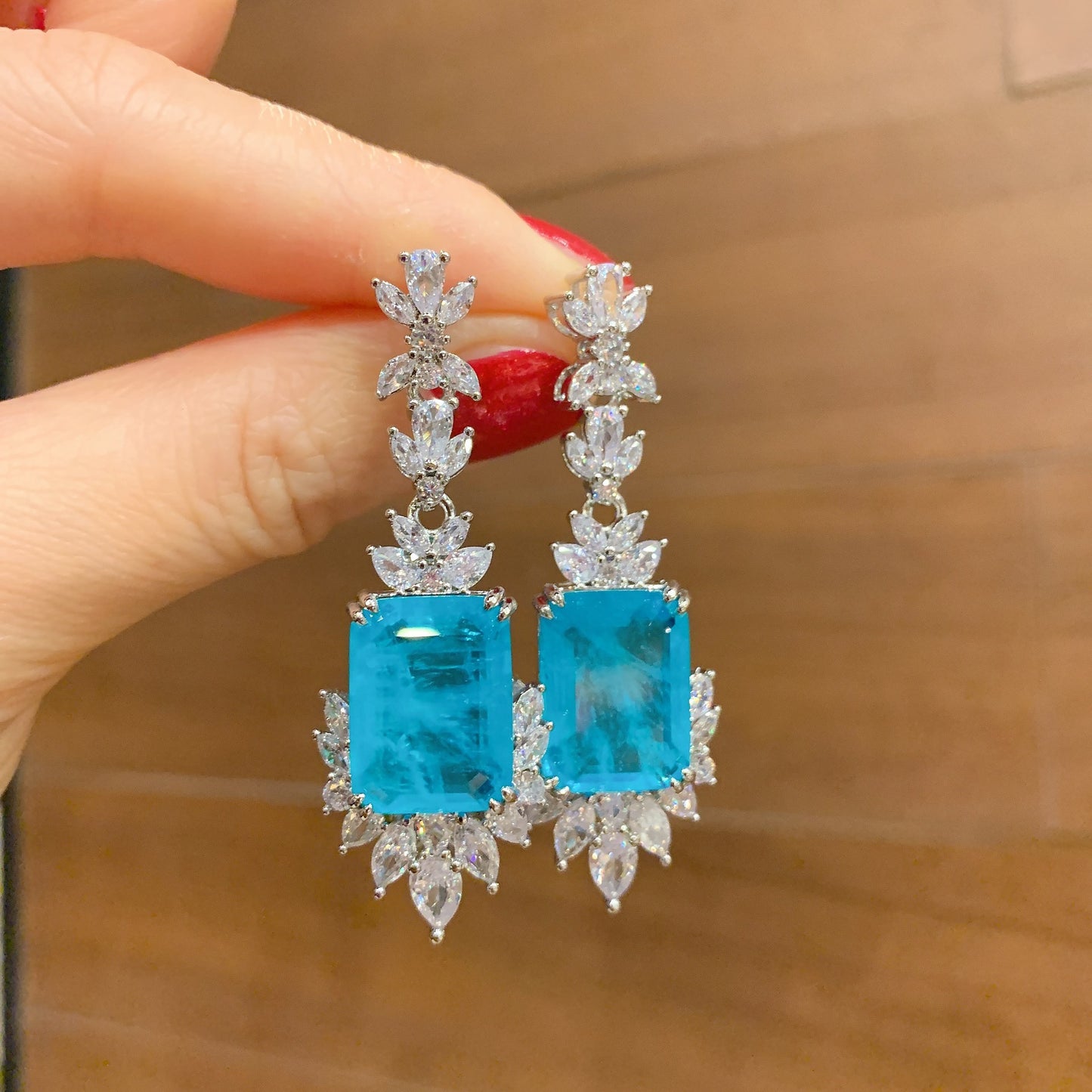 Creative Models Full Of Diamonds Ring Necklace Earrings Jewelry Set