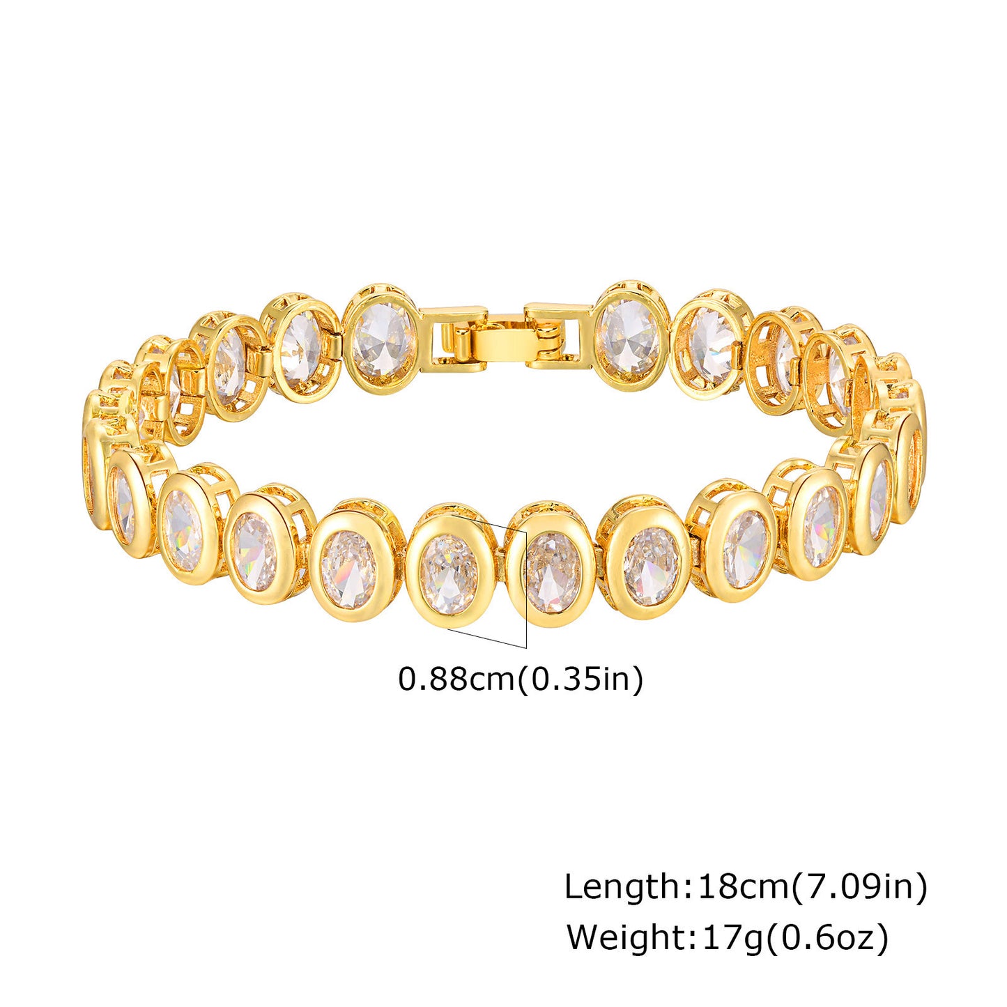 Zircon Two-side Grinding Copper Material Women's Watch Strap Bracelet