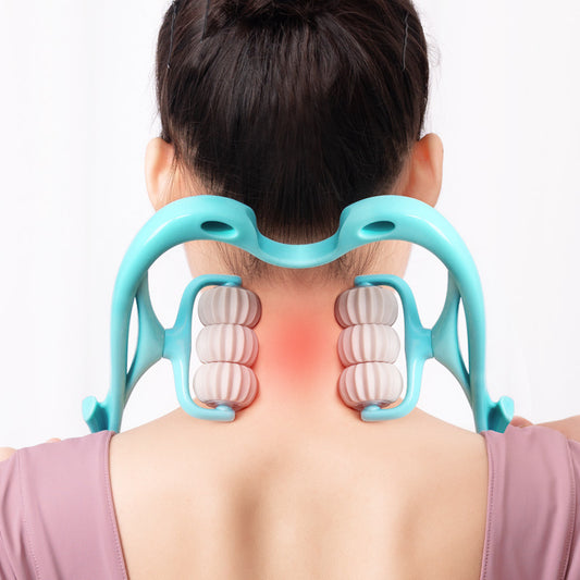 Manual Six-Wheel Neck Massager – Multifunctional Roller Massage Tool for Pain Relief & Relaxation