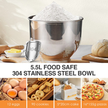 Food processor with 5.5 litre stainless steel bowl, 1500 W, silent multifunction version with metal bowl and meta whisk