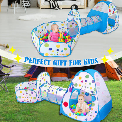 3 in1 Kids Play Tent Baby Tunnel Ocean Ball Pit Toy Playhouse Playhouse for Kids