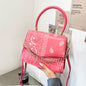 New Style Color Contrast Printing Women's Fashion Chain Messenger Bag