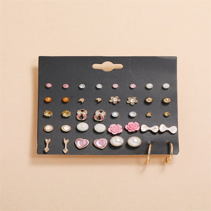 Fashion 20 Pairs Of Plate Pearl Set Earrings