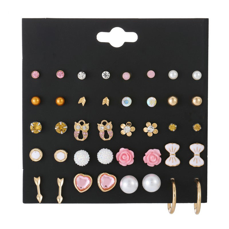 Fashion 20 Pairs Of Plate Pearl Set Earrings