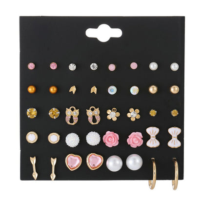 Fashion 20 Pairs Of Plate Pearl Set Earrings